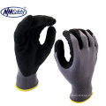 NMsafety industrial nylon liner with sandy nitrile coated non slip gloves